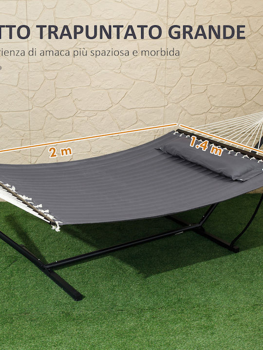 Outsunny Single Hammock with Stand Gray 368x93cm