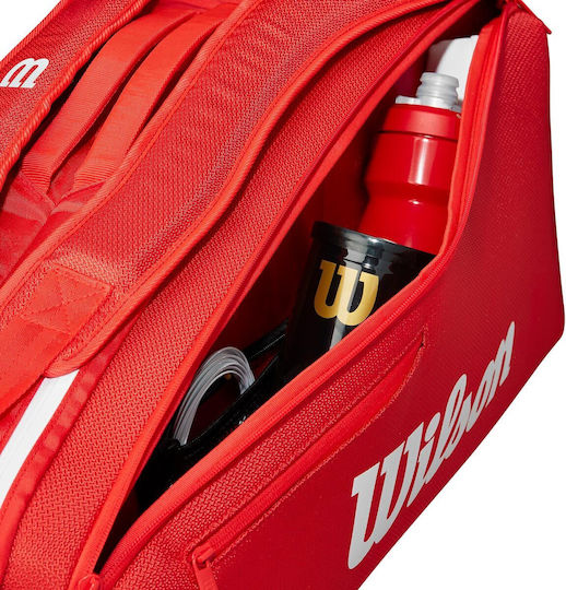 Wilson Super Tour Τσάντα Πλάτης Τένις 9 Ρακετών Κόκκινη