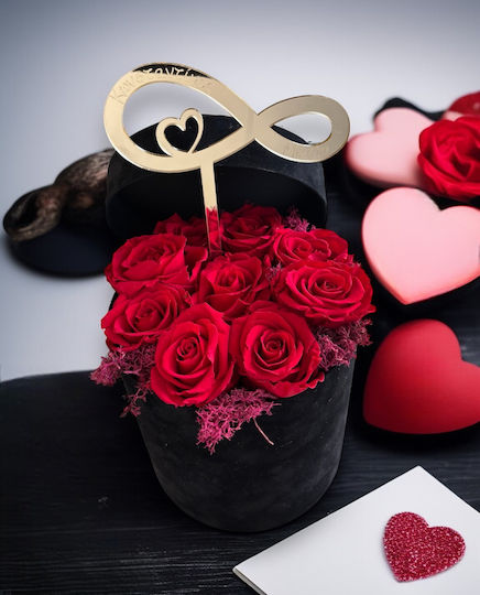 Velvet Μαυρο Κουτι Forever Roses Topper