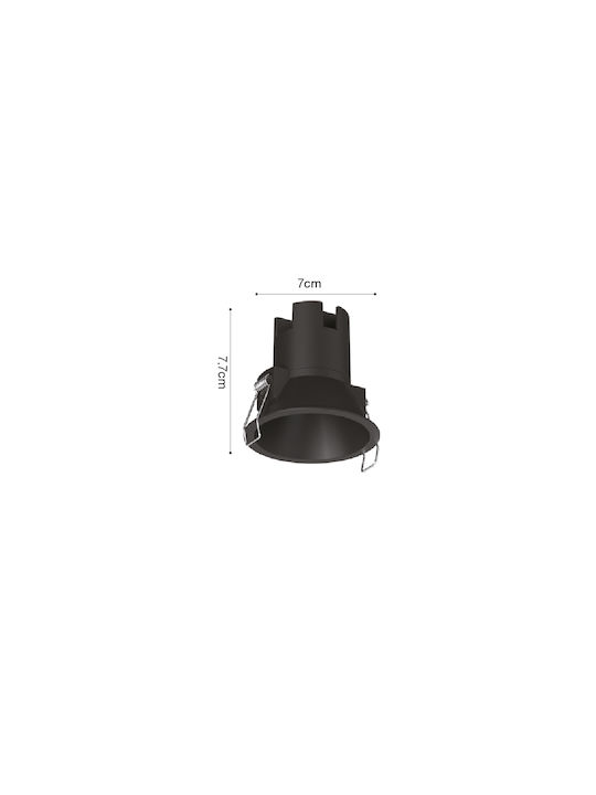 Inlight Metallic Recessed Spot with Integrated LED and Natural White Light Black 1pcs