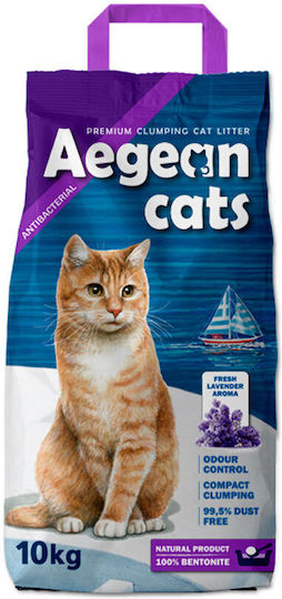 Aegean Cats Bentonite Cat Litter Fine-Grained with Scent Lavender 10kg
