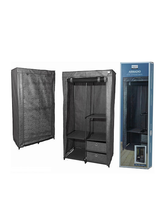 ArteLibre Dulap din material textil cu fermoar și rafturi în culoarea Gri 90x45x170cm