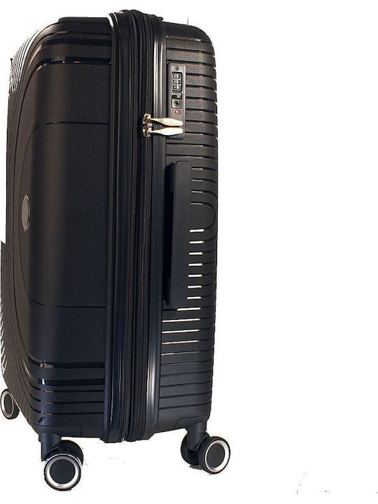 Bartuggi Large Hard Travel Suitcase Black with 4 Wheels Height 76cm