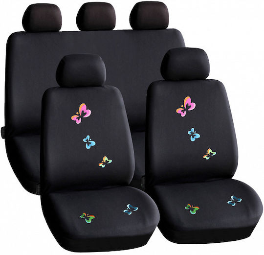 Set Huse Auto 9buc Poliester Negru