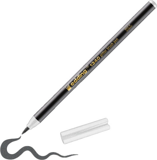 Μαρκαδόρος Πινέλο Edding E-1340 Glitter Brushpen Διάφανο Edding