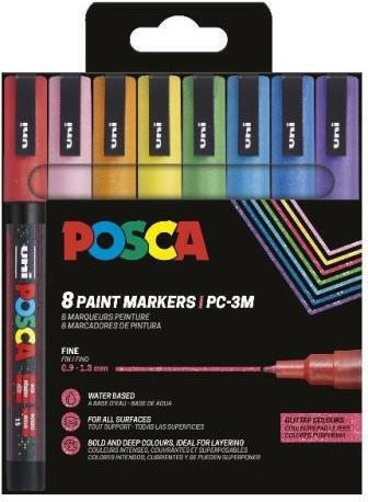 Uni-Ball Permanent Markers 1.3mm Multicolour 8pcs