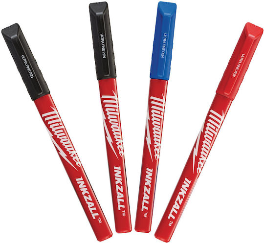 Milwaukee Inkzall Permanent Markers 0.6mm Multicolour 4pcs