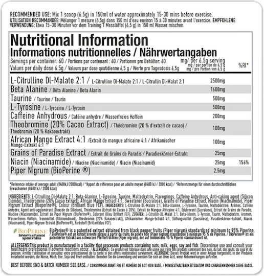 Per4m Energy Supplement Pre-Workout 390g Ananas Ringe