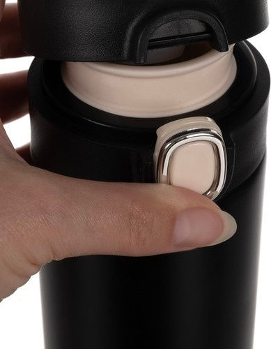 Glass Thermos Stainless Steel 420ml Black with Mouthpiece