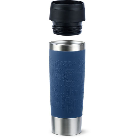 Emsa Travel Glas Thermosflasche Rostfreier Stahl 500ml Black