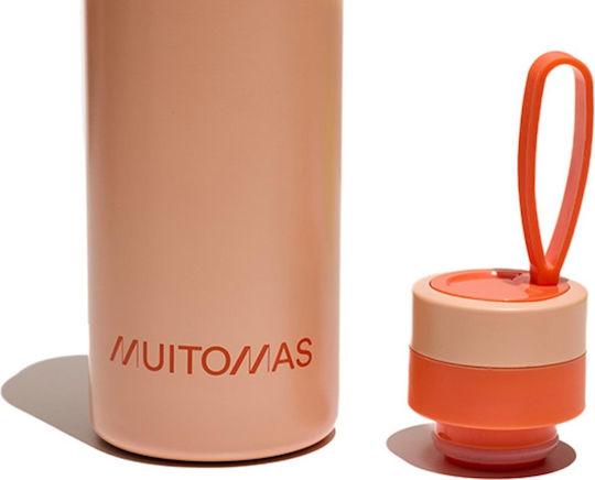 Muitomas Μπουκάλι Θερμός Ανοξείδωτο 500ml Ροδακινί
