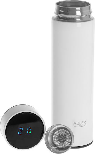 Adler Μπουκάλι Θερμός Ανοξείδωτο 473ml White