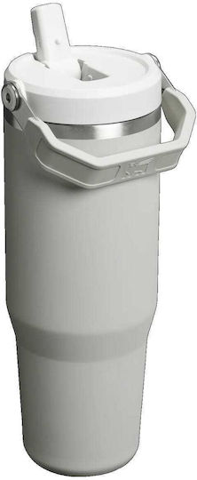 Stanley IceFlow Flip Straw 2.0 Thermos Bottle Stainless Steel BPA Free 890ml Iced Ash with Straw