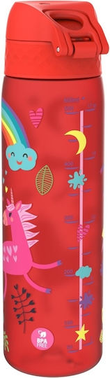 Ion8 Slimkids Παιδικό Παγούρι Μονόκερος Πλαστικό Κόκκινο 500ml (Διάφορα Σχέδια/Χρώματα)