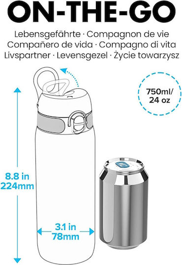 Ion8 Slimkids Παιδικό Παγούρι Μονόκερος Πλαστικό Κόκκινο 500ml (Διάφορα Σχέδια/Χρώματα)