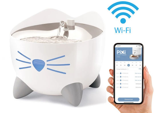 Catit Pixi Automatic Stainless Steel Waterer / Fountain for Dog & Cat 3x 2lt 17cm in White Color