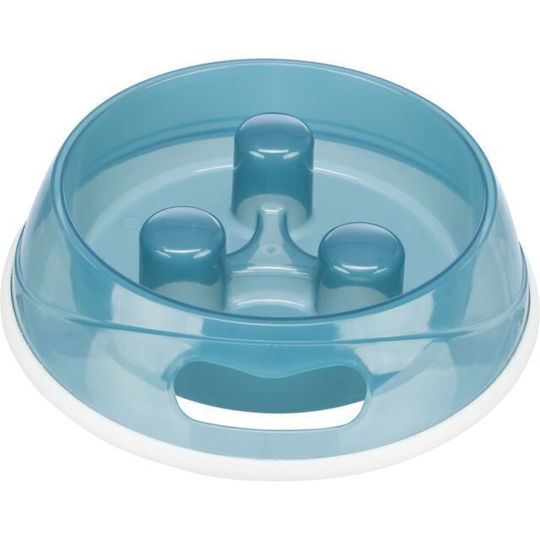 Trixie Kunststoff Schalen Futter & Wasser Langsame Fütterung für Hund & Katze auf Basis von 450ml 20cm in Hellblau Farbe