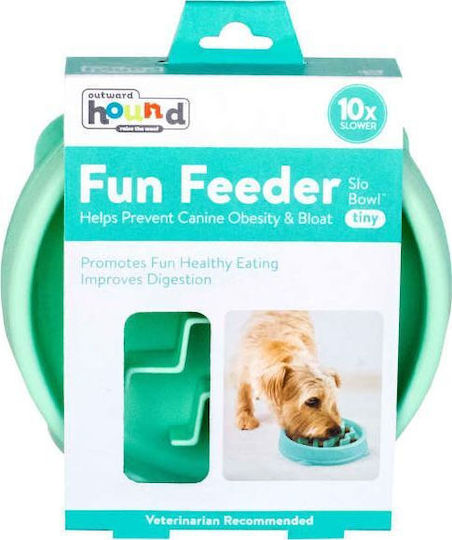 Bol pentru hrănire lentă a câinilor Outward Hound, plastic, verde