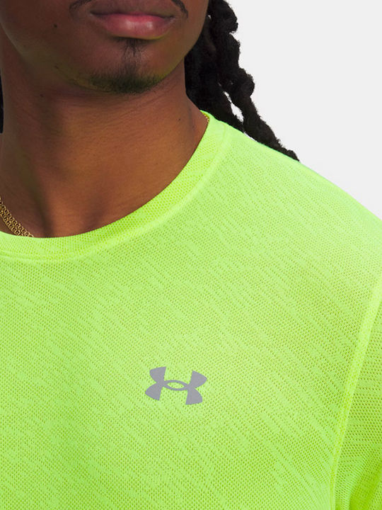 Ua Launch Camo Αθλητικό T-shirt Κίτρινο Fluo