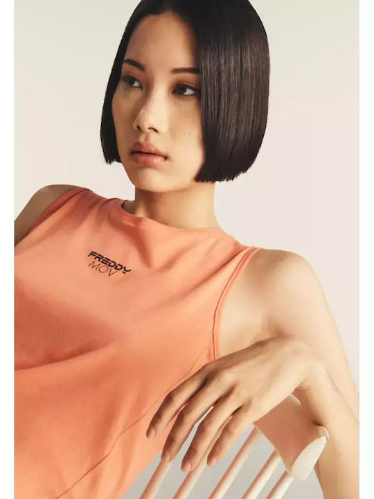 Damen Bluse Ärmellos Koralle