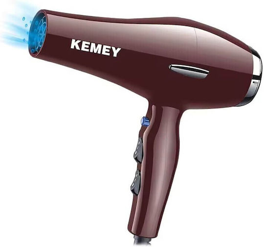 Kemei Ionic Πιστολάκι Μαλλιών 3500W Brown