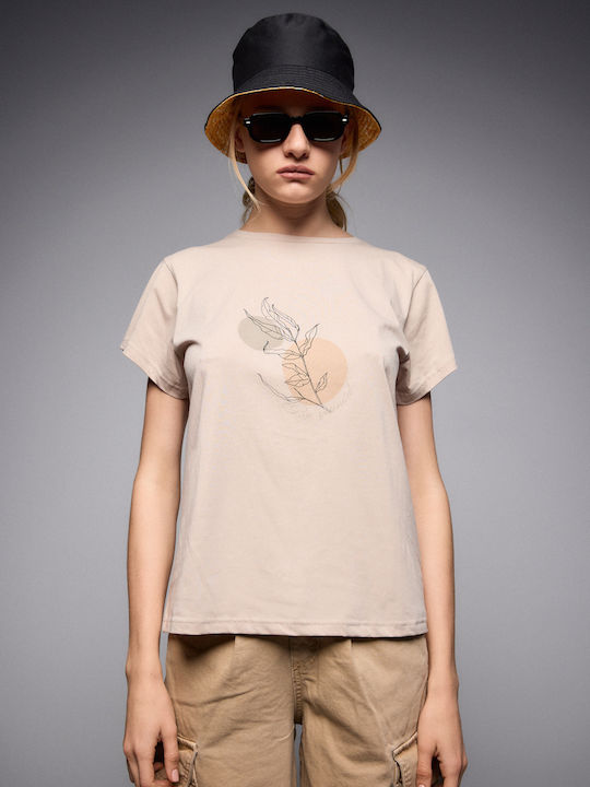 Γυναικείο T-shirt Beige