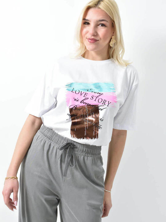 Damen Crop T-Shirt White