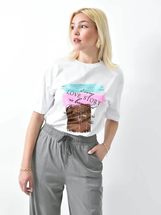 Damen Crop T-Shirt White