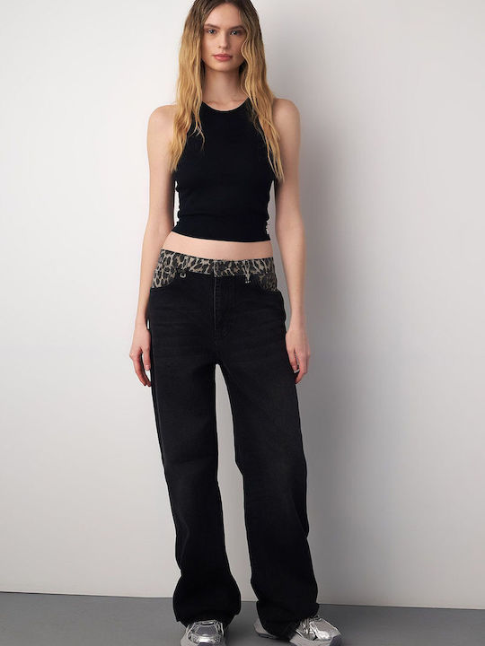 Women's Athletic Crop Top Sleeveless Black