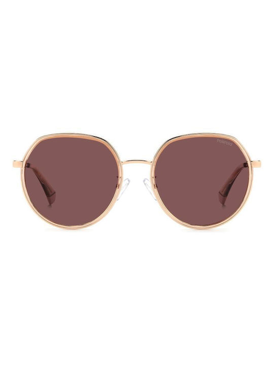 Polaroid Women's Sunglasses with Rose Gold Metal Frame and Brown Polarized Lens PLD4160/G DDB/KL