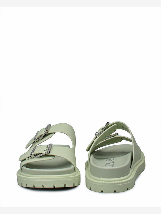 Jade Women's Flat Sandals in Green Color