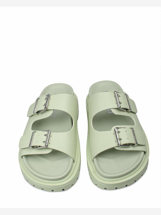 Jade Women's Flat Sandals in Green Color