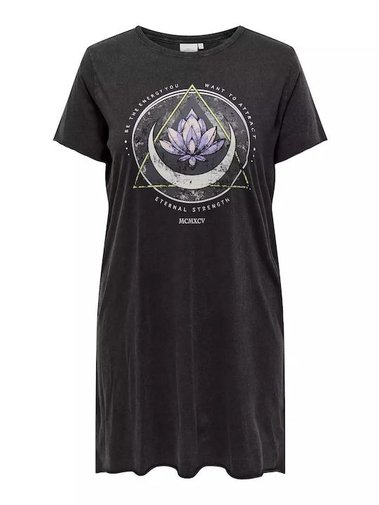 Καλοκαιρινό Mini T-shirt Φόρεμα Μαύρο