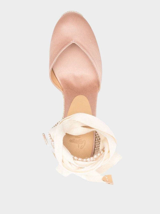 Women's Fabric Platform Espadrilles Pink