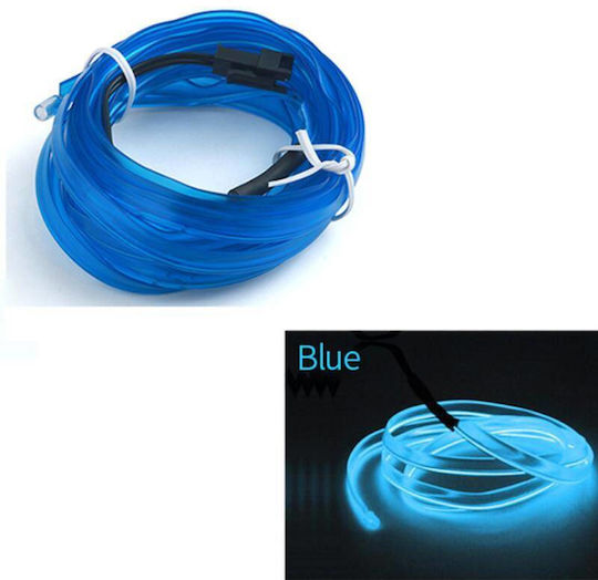 Sârmă Neon Auto Albastră "el Wire" Lungime 5m Alimentare 12v Inclusă