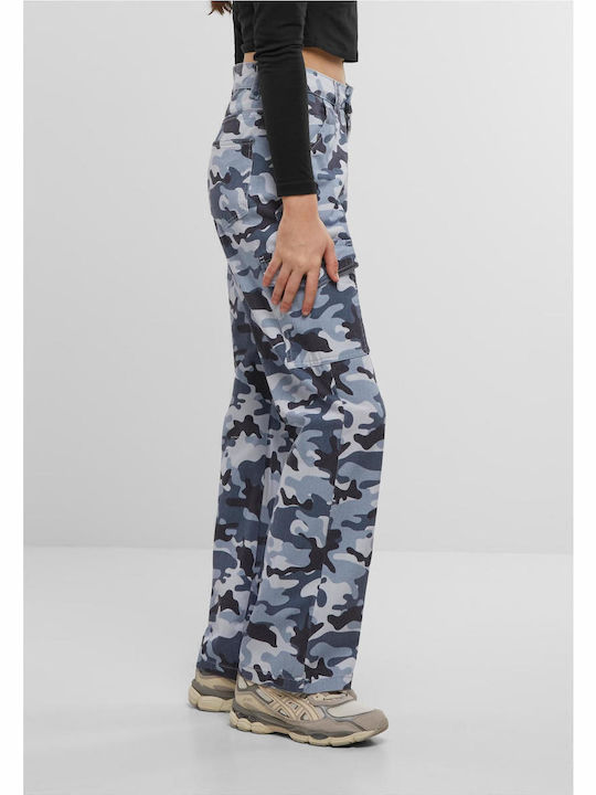 Γυναικείο Jean Παντελόνι σε Relaxed Εφαρμογή Blue Camo
