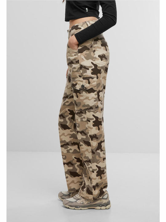 Γυναικείο Jean Παντελόνι σε Relaxed Εφαρμογή Beige Camo