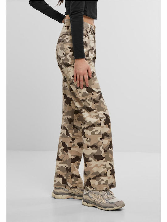 Γυναικείο Jean Παντελόνι σε Relaxed Εφαρμογή Beige Camo
