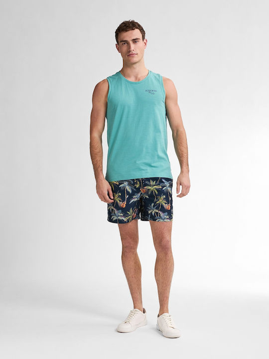 Men's Swimwear Shorts Navy Blue with Patterns
