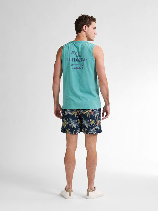 Men's Swimwear Shorts Navy Blue with Patterns