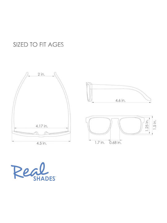 Real Shades Toddler Unbreakable Kids Sunglasses Orange for 2-4 Years