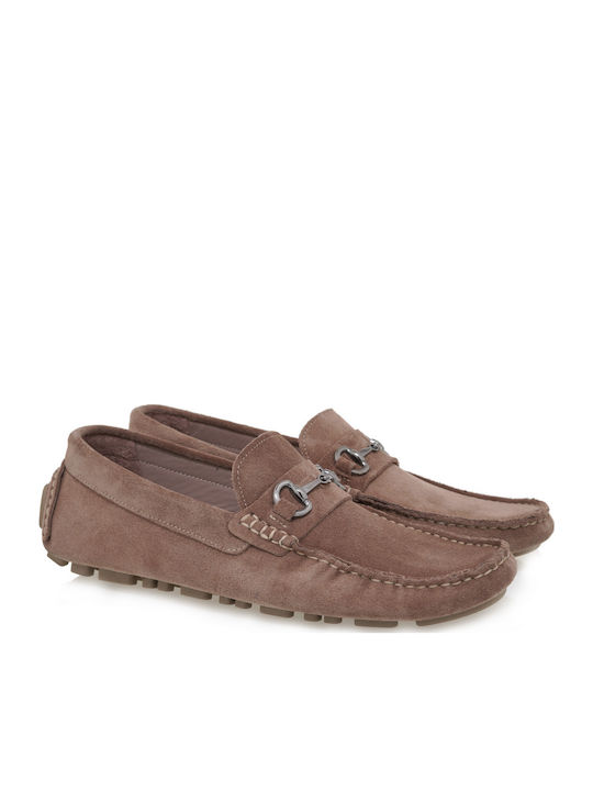 Suede Ανδρικά Loafers σε Καφέ Χρώμα