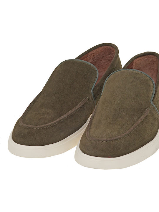 Suede Ανδρικά Loafers σε Πράσινο Χρώμα