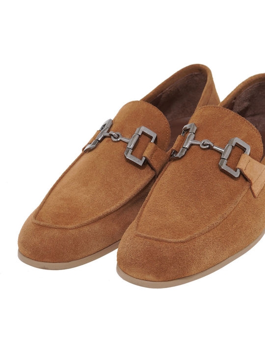 Suede Ανδρικά Μοκασίνια σε Καφέ Χρώμα