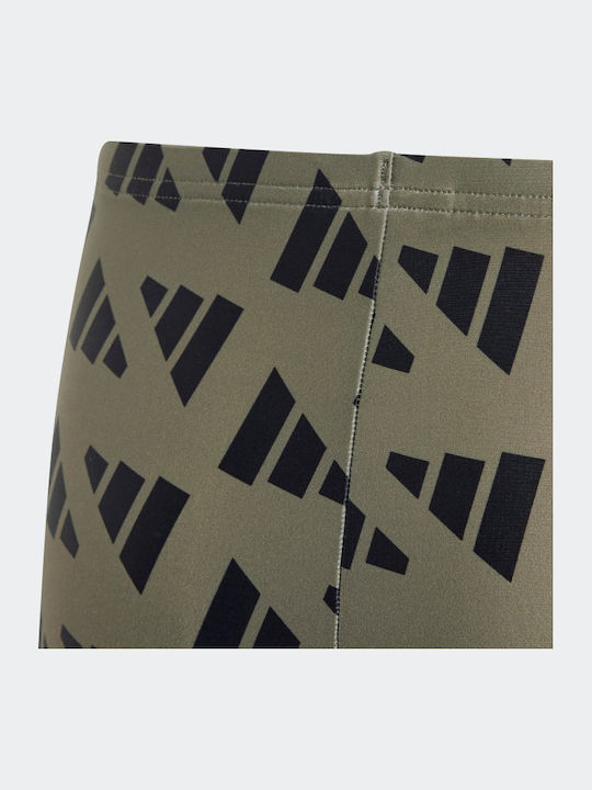 adidas Logo Graphic Swim Boxers Kids Swimwear Swim Shorts Khaki