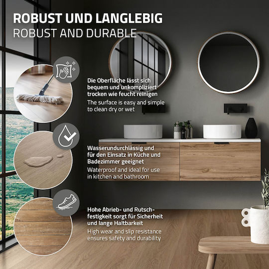 1,5 m² Klick-Vinylboden Eiche 4,2 mm PVC-Laminat
