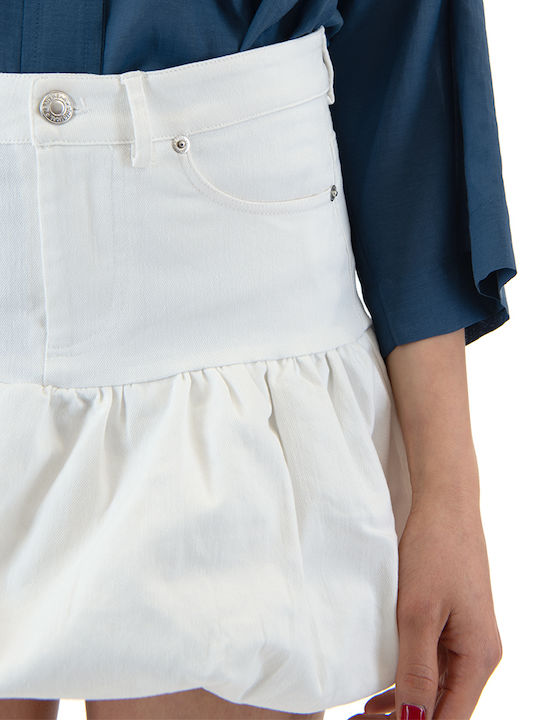 Denim Mini Fustă Black, White