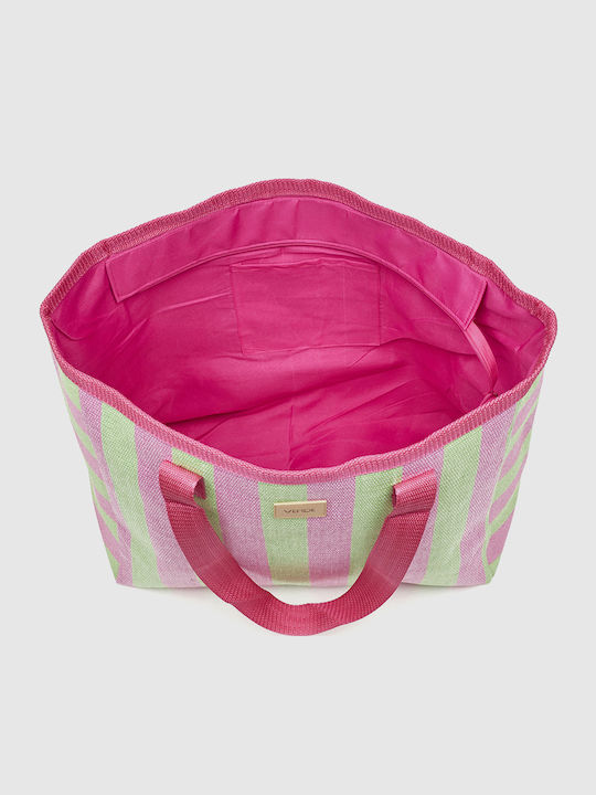 Verde Stroh Strandtasche mit Hut Grün mit Streifen