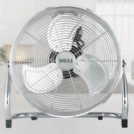 Bakaji Ανεμιστήρας Δαπέδου 100W Διαμέτρου 50cm Ασημί