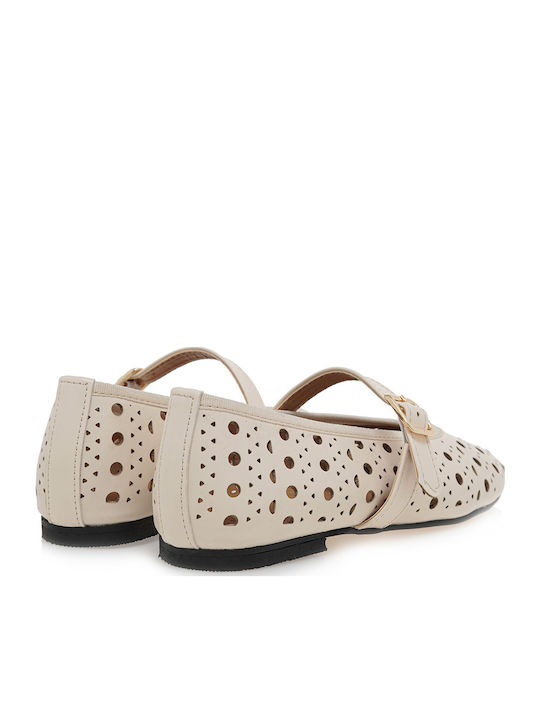 Synthetic Leather Ballerinas White
